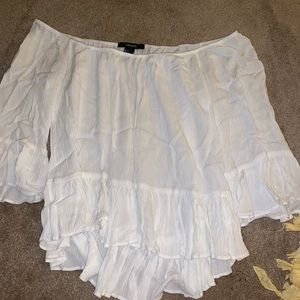 Forever 21 flowy off the shoulder white top